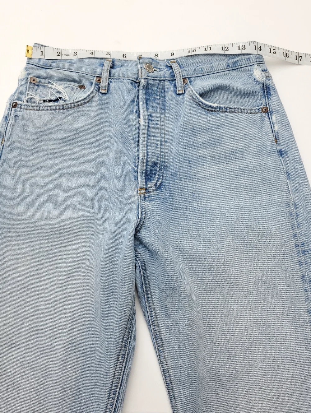 AGOLDE 90s Womens Loose Fit Jeans in Snapshot/Light-Blue Straight-Leg Size 26 - Picture 6 of 15